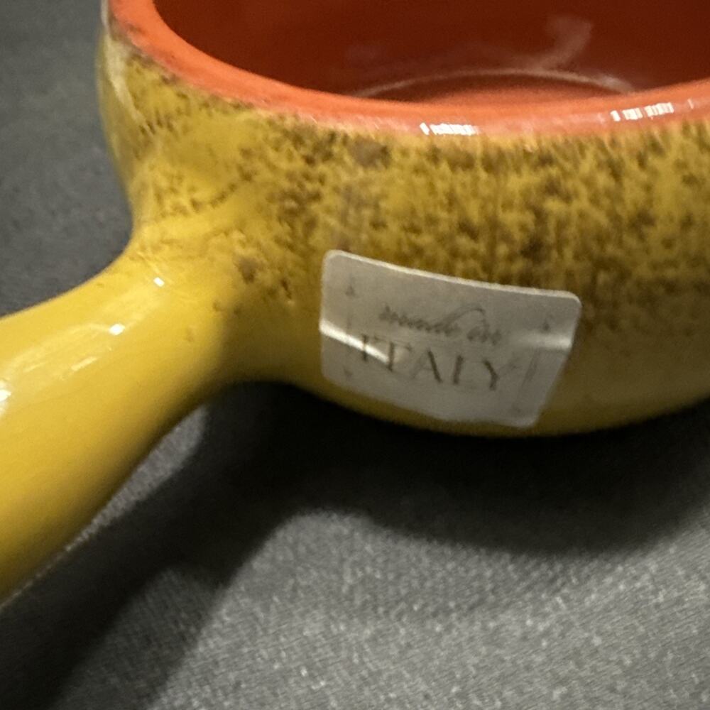 De Silva Terre D’Umbria Dish Bowl Pan Rustic Yellow Handle Italy - Picture 4 of 9